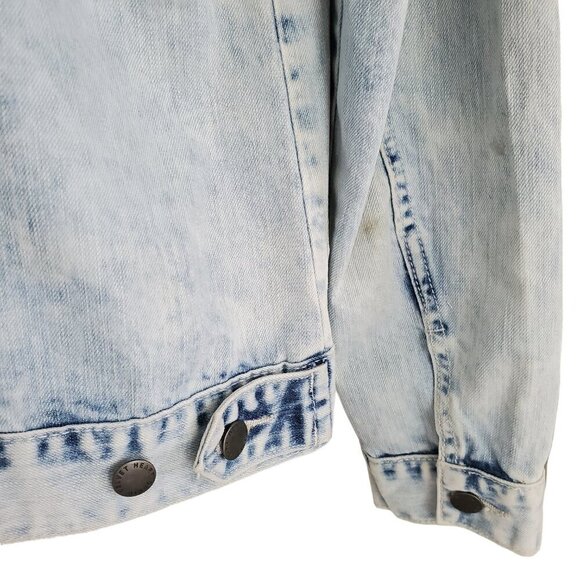 Jak & Rae Acid Wash Saks 5th Ave Very Rare Vintage Y2K Jean Jacket Patches S - Picture 13 of 16